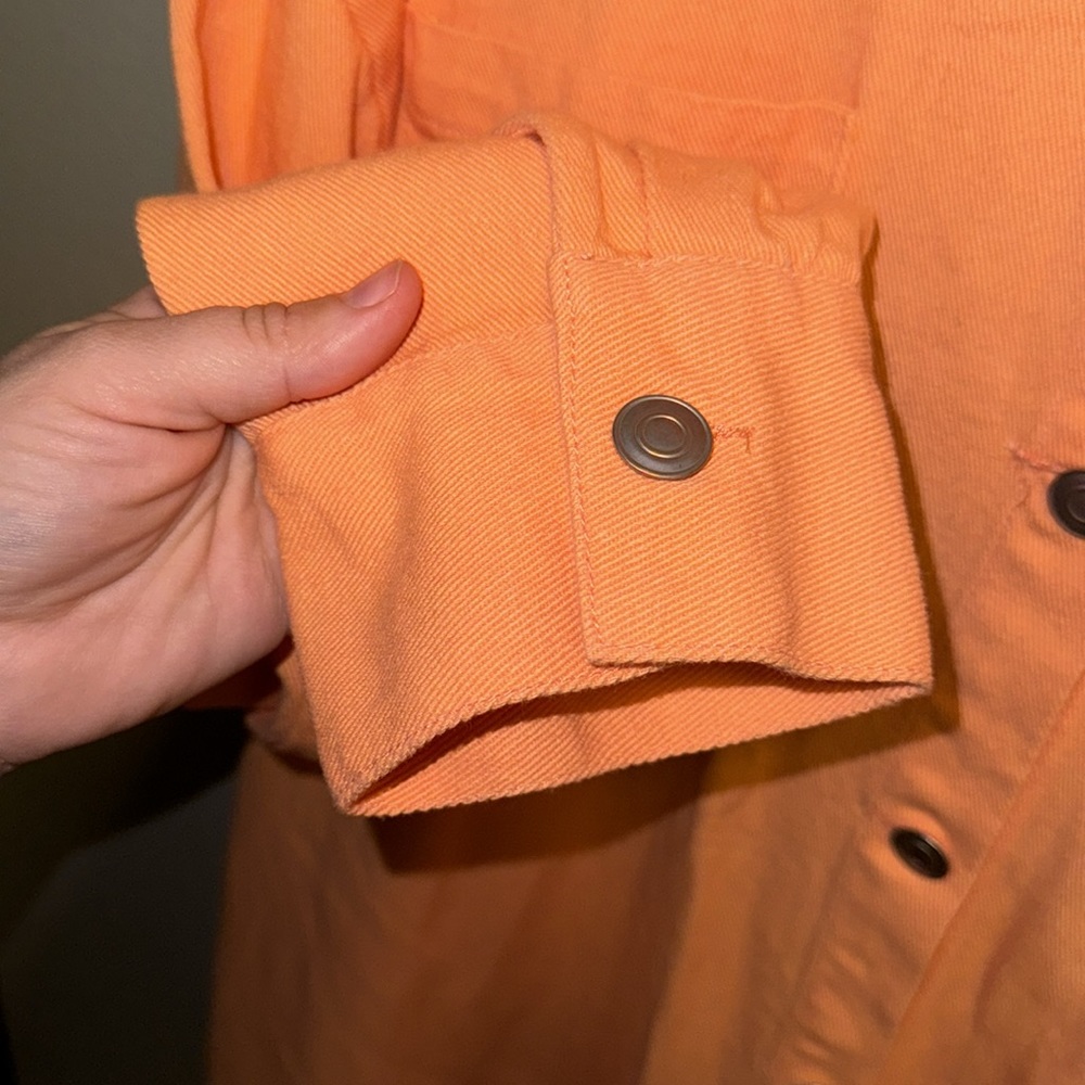 Fantastic Fawn Orange Denim Button up Dress Size Medium - Picture 4 of 7
